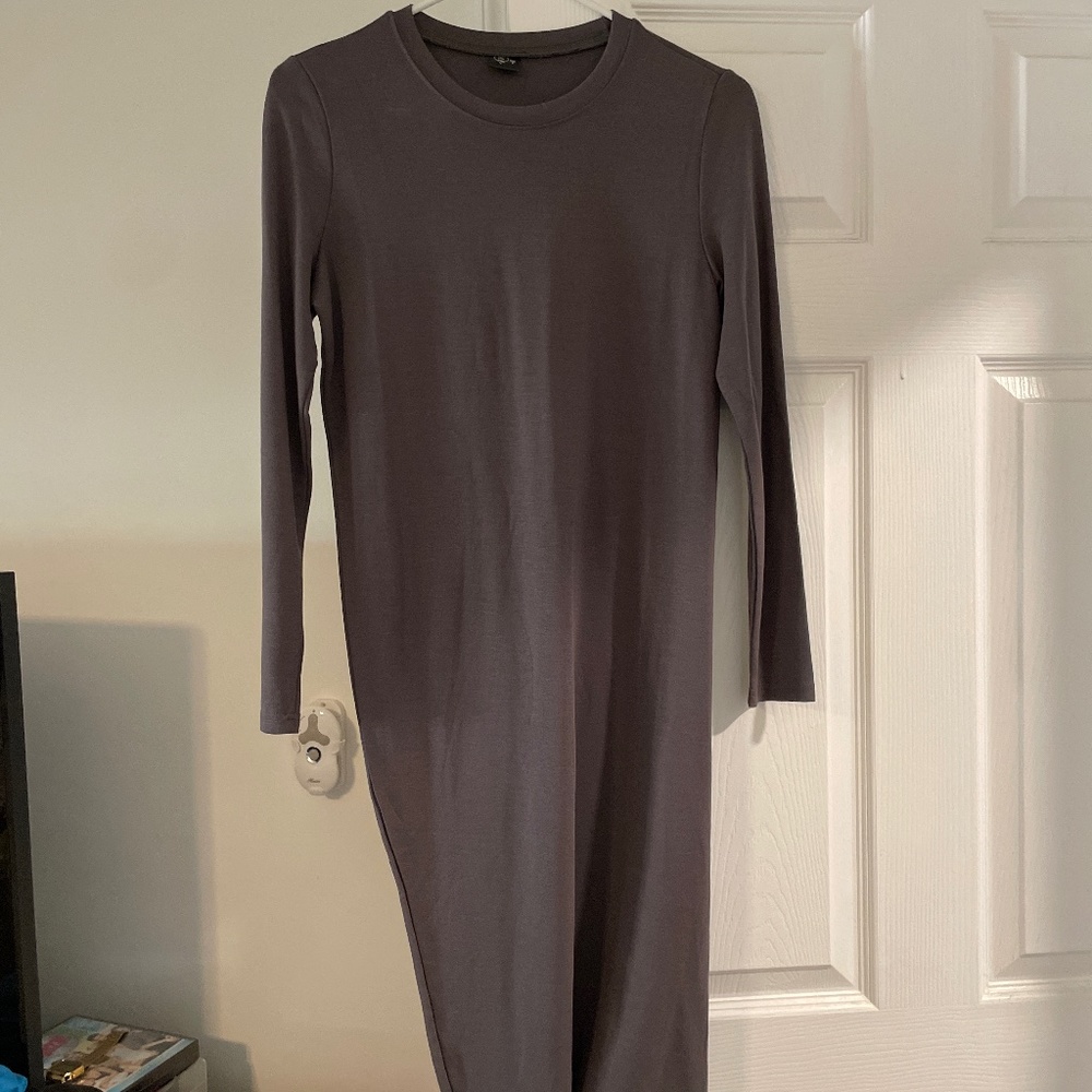 Deep grey Mia Mod long sleeve dress
